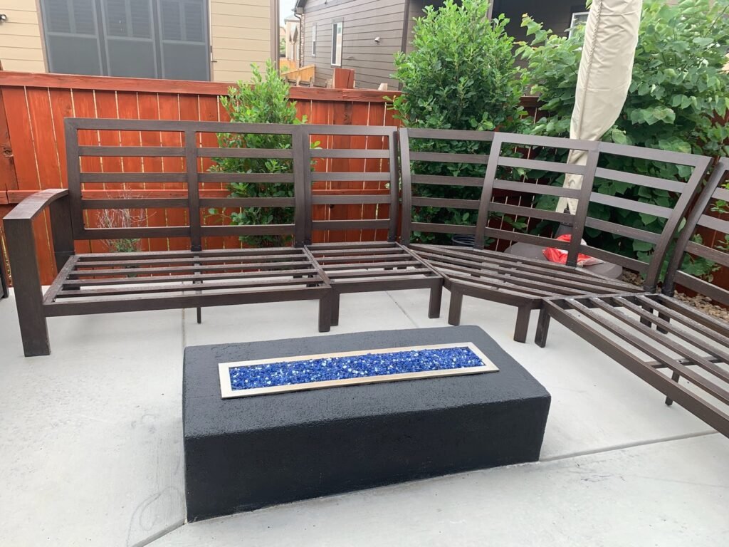 Concrete patio fire pit