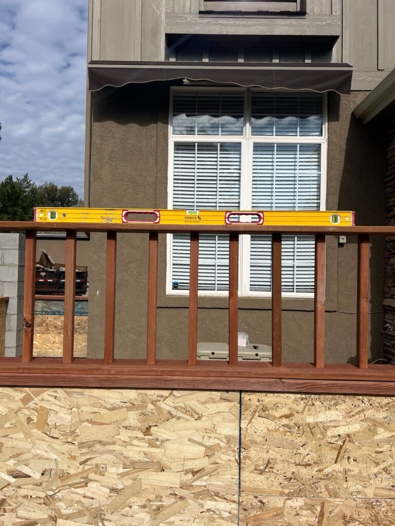 Deck framing railing