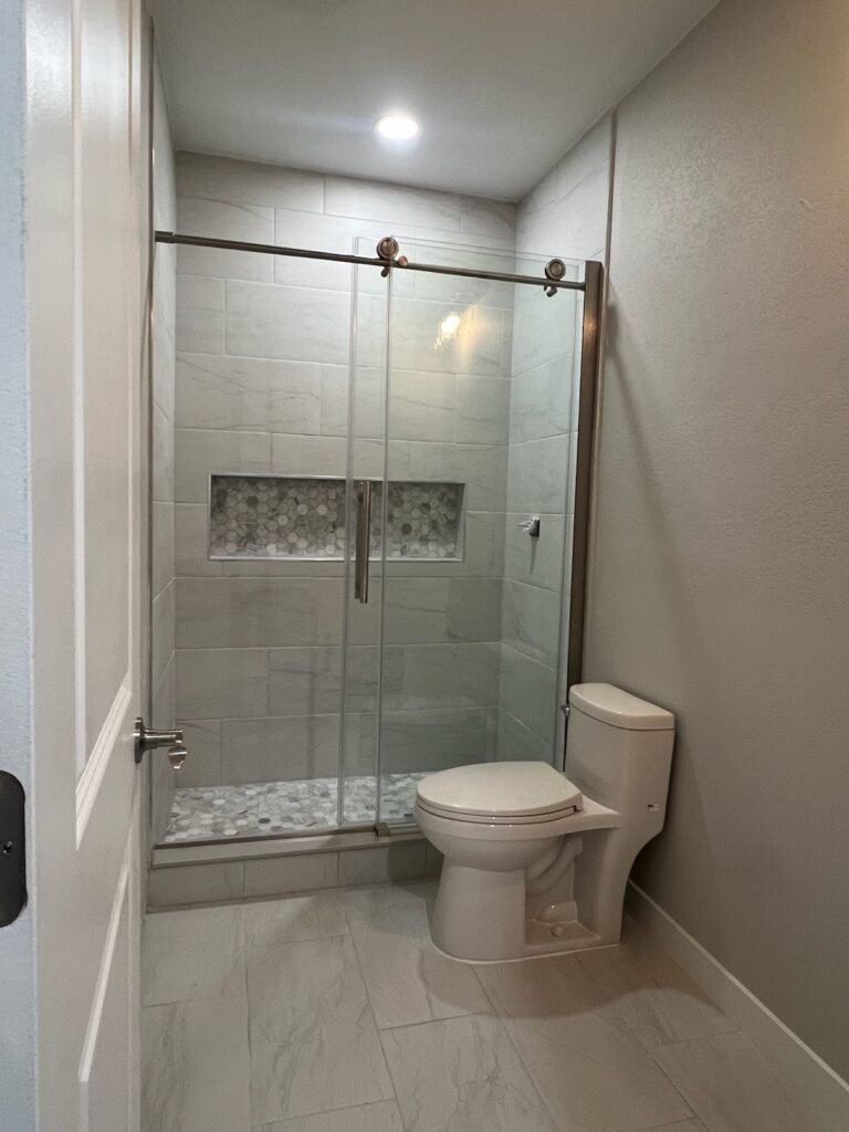 Glass shower bathroom remodel