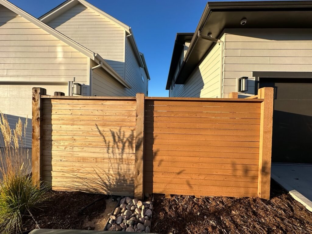 Horizontal cedar fence