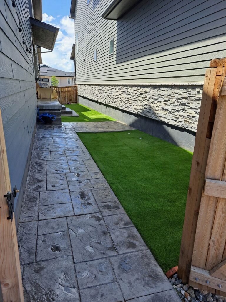 Paver walkway turf
