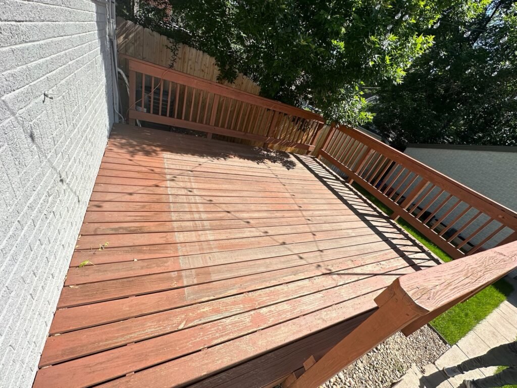 Rich stained deck boards