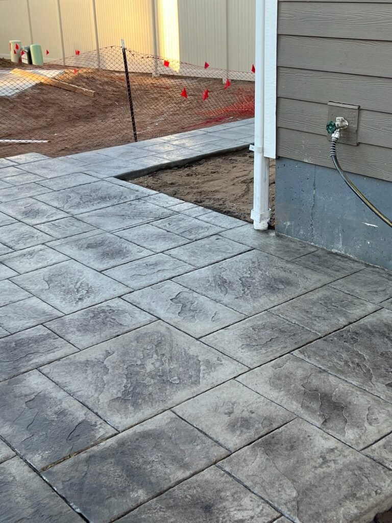 Stamped concrete patio