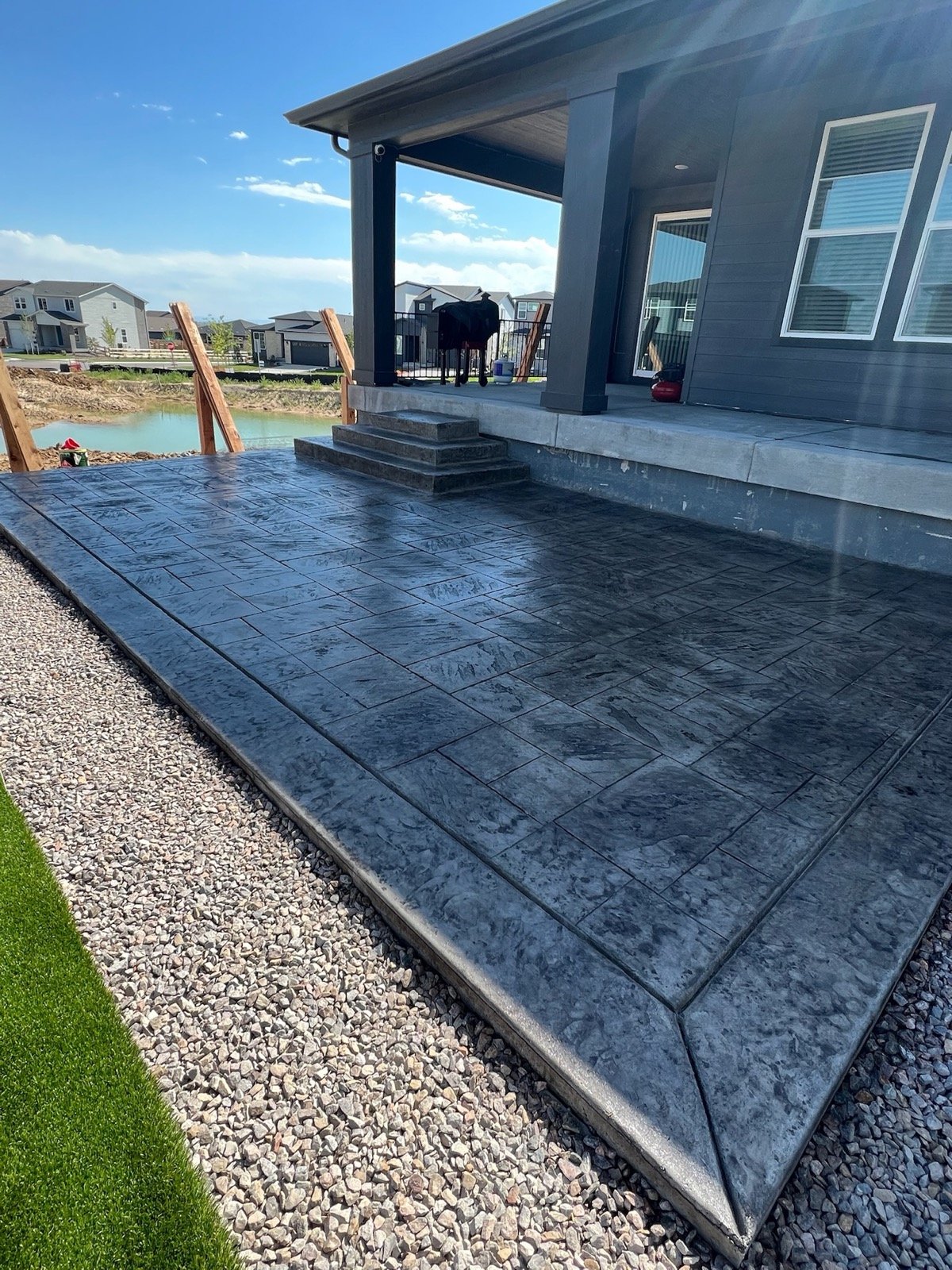 Stamped patio covered