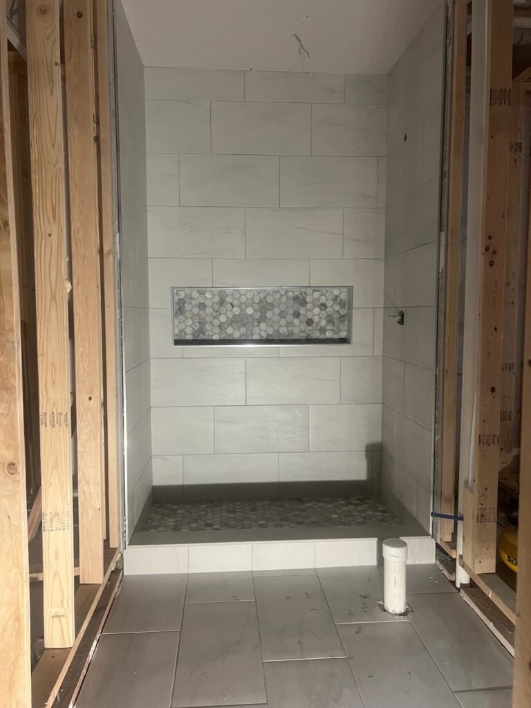 Tile shower niche